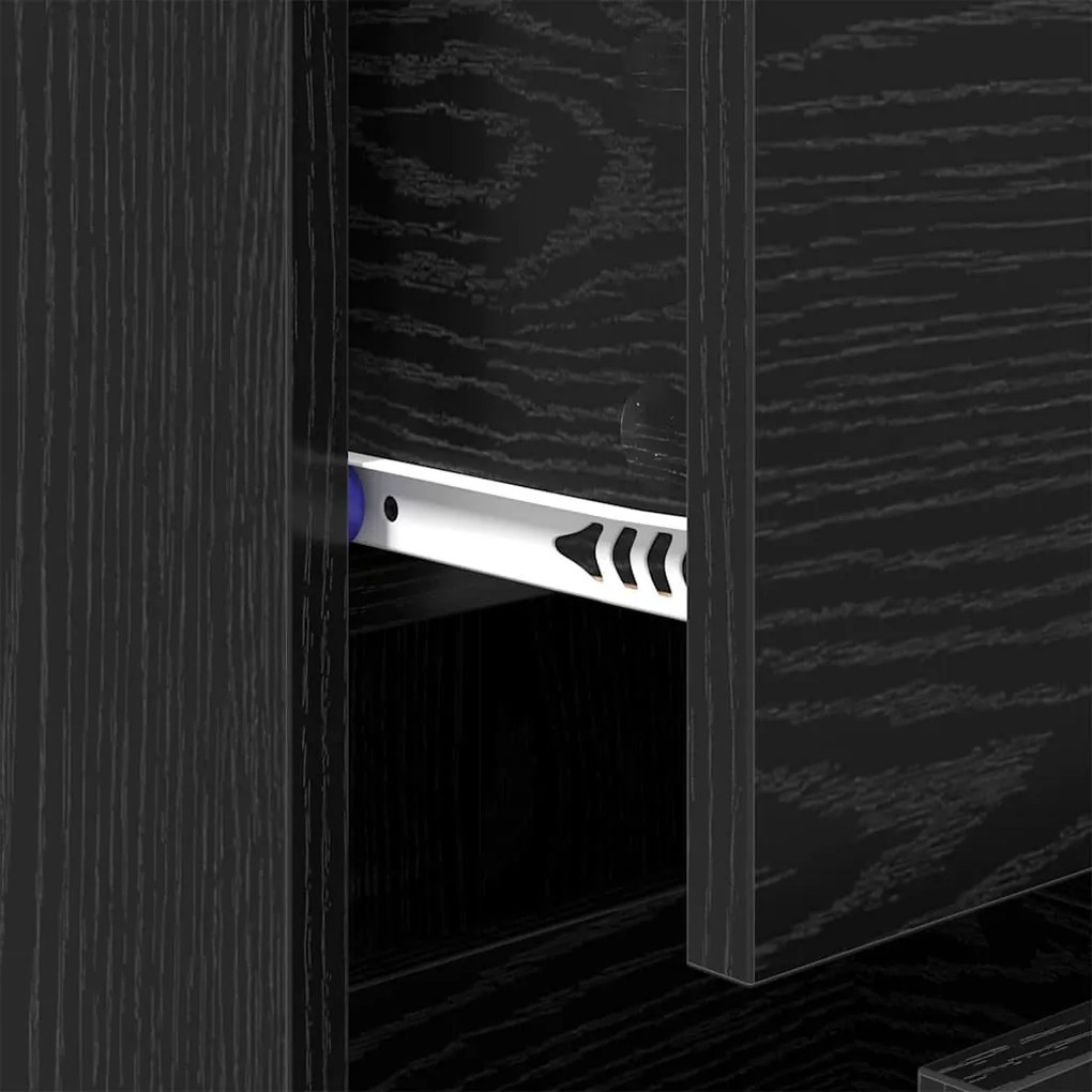 Széf fiókkal Fekete tölgy 34,5 x 34 x 90 cm Műszaki fa és vas