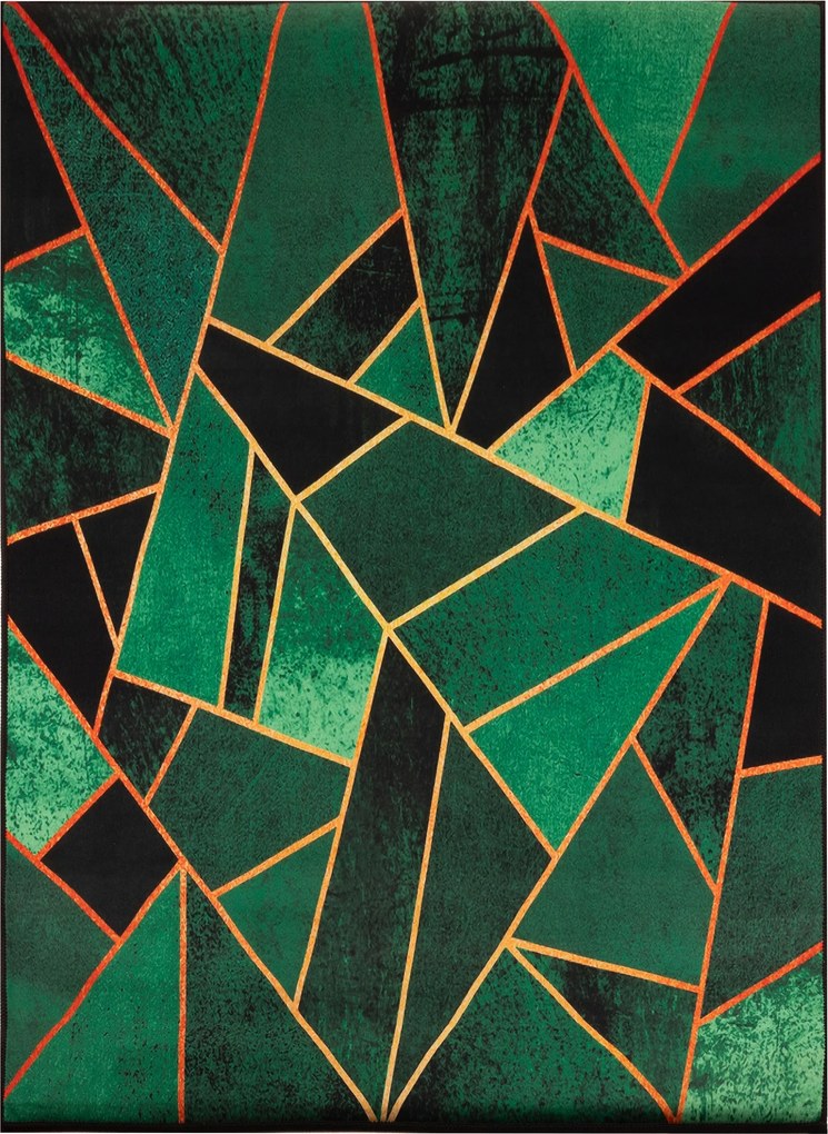 Zöld Modern Szőnyeg 220X160 CM Geometrikus Csúszásgátló A Szobába