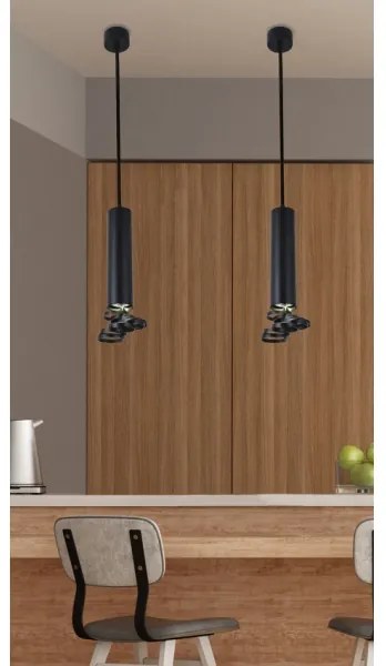 Csillár zsinóron TUBA 1xGU10/50W/230V fekete