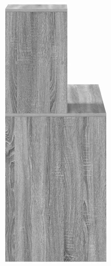 Asztal polcokkal Szürke sonoma 102 x 50 x 124 cm Faanyag