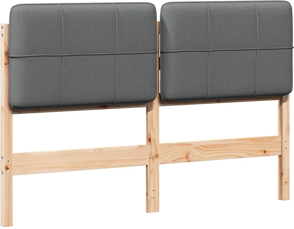 vidaXL Kárpitozott fejtámla fejtámlával Barna és Világosszürke 135 cm