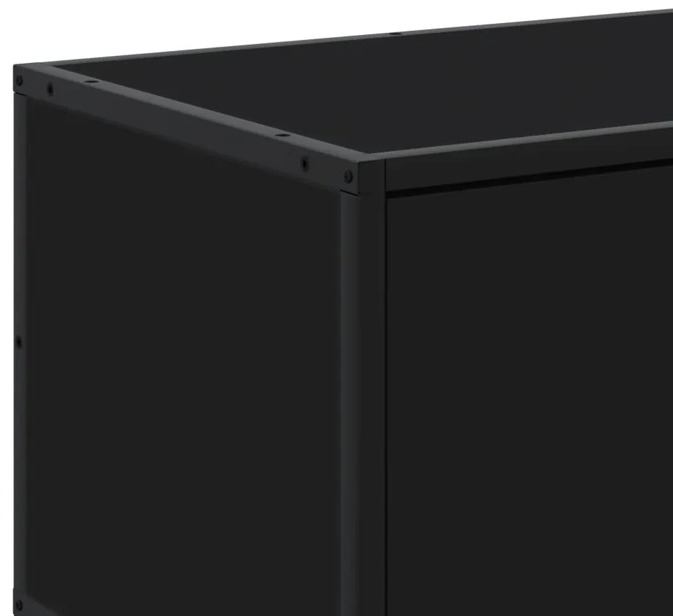 fekete szerelt fa TV-szekrény 180 x 35 x 41 cm