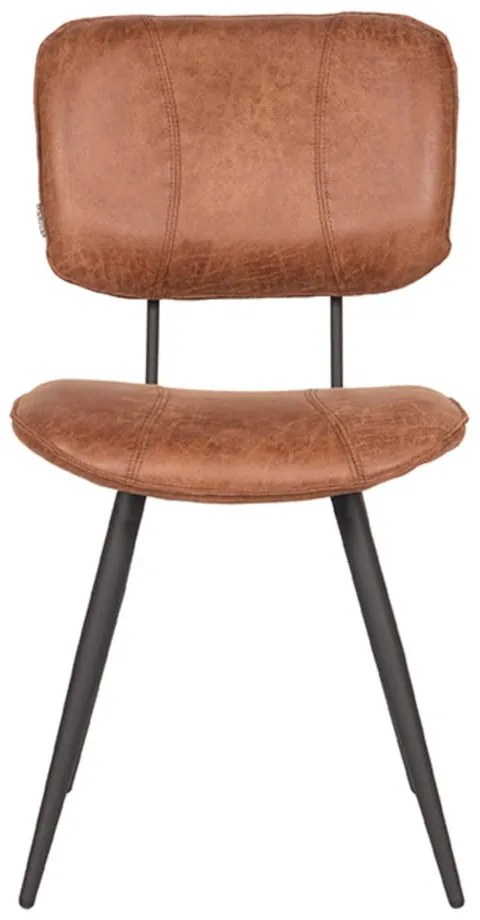 Konyakbarna bőr étkezőszék szett 2 db-os Fos – LABEL51
