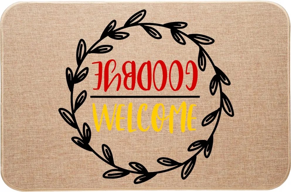 Lábtörlő Bejárati Lenvászon Ajtó Welcome Goodbye Helló Viszlát