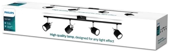 Philips - Spotlámpa MERANTI 4xGU10/35W/230V fekete