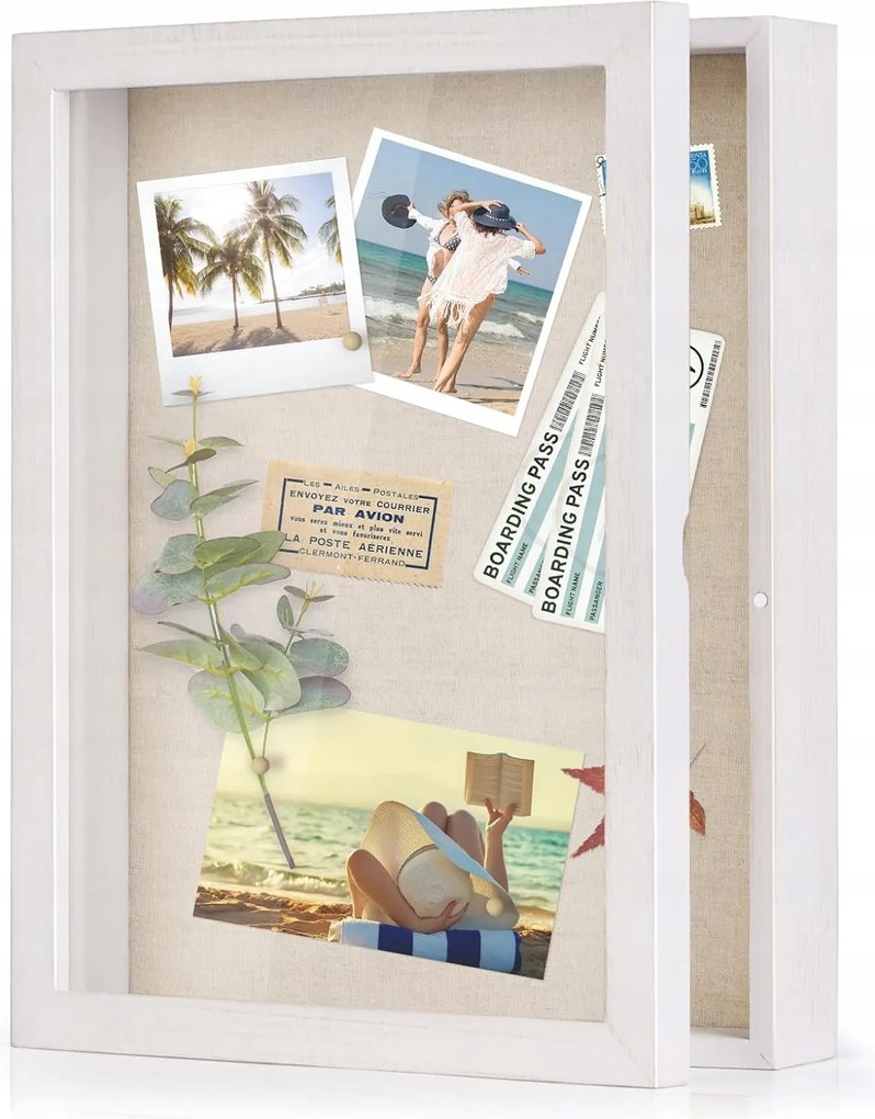 3D képkeret 28 x 35 cm, fa fehér keret