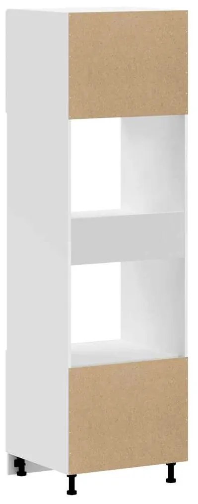 Lucca 2 db magasfényű fehér szerelt fa sütőszekrények