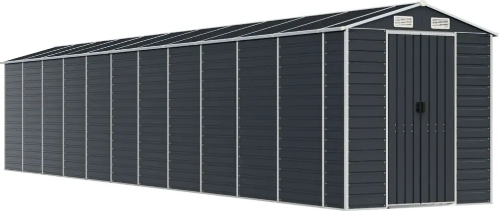 vidaXL antracitszürke horganyzott acél kerti fészer 191 x 980 x 198 cm