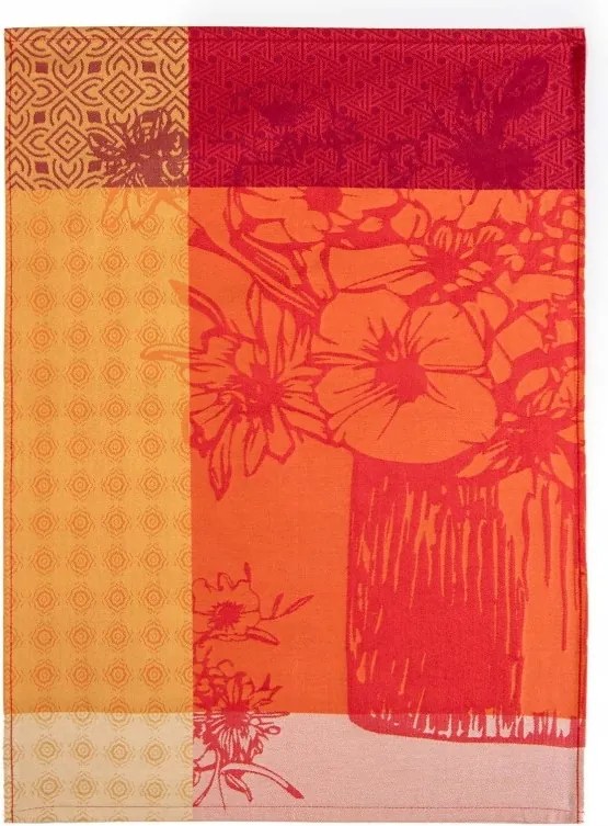 Bouquet konyhai törlőkendő 50x70 Zwoltex Goat piros narancssárga