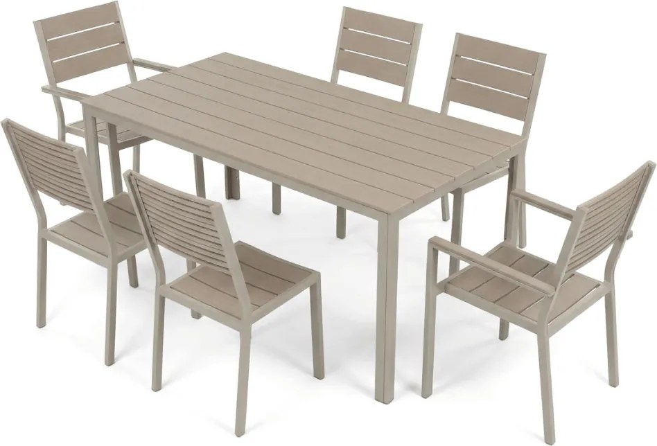 Kerti bútor garnitúra 156x78x74 cm, polywood, bézs, AZS-B1656 CRM