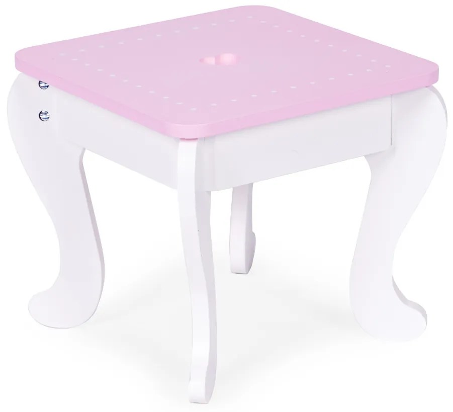 Fésülködőasztal gyerekeknek tükörrel székkel és 7 kiegészítővel