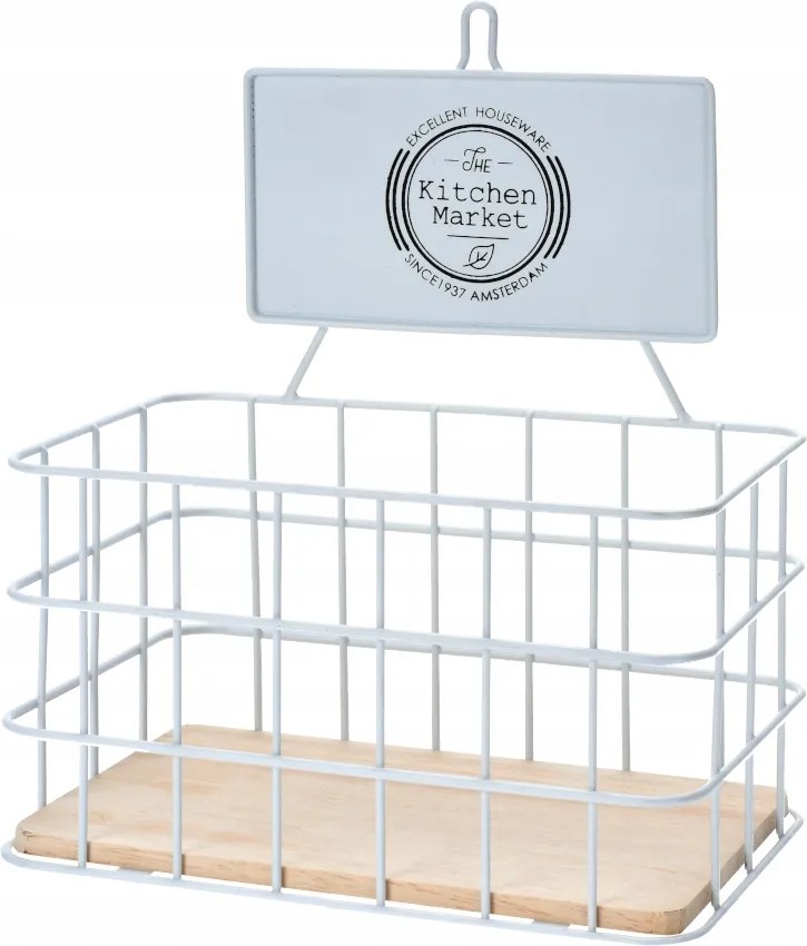 Orion Fém Konyhai Polc, Fehér, Dekoratív, Strapabíró, 21x12,5x24 cm