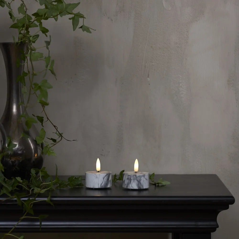 LED gyertya szett 2 db-os (magasság 6 cm) Flamme Marble – Star Trading