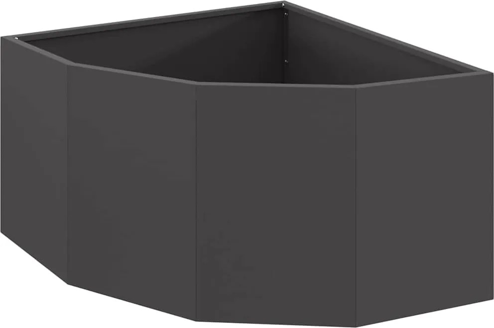 vidaXL Sarok Virágtartó Fekete 60 x 60 x 35 cm Acél