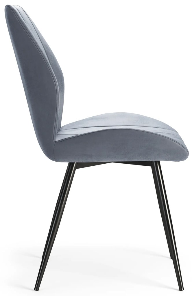MAZZONI EXPORT ARNO Szürke (Bluvel 14 szövet) - MODERN KÁRPITOZOTT ÉTKEZŐSZÉK NAPPALIBA/ÉTKEZŐBE VELVET FOGANTYÚVAL