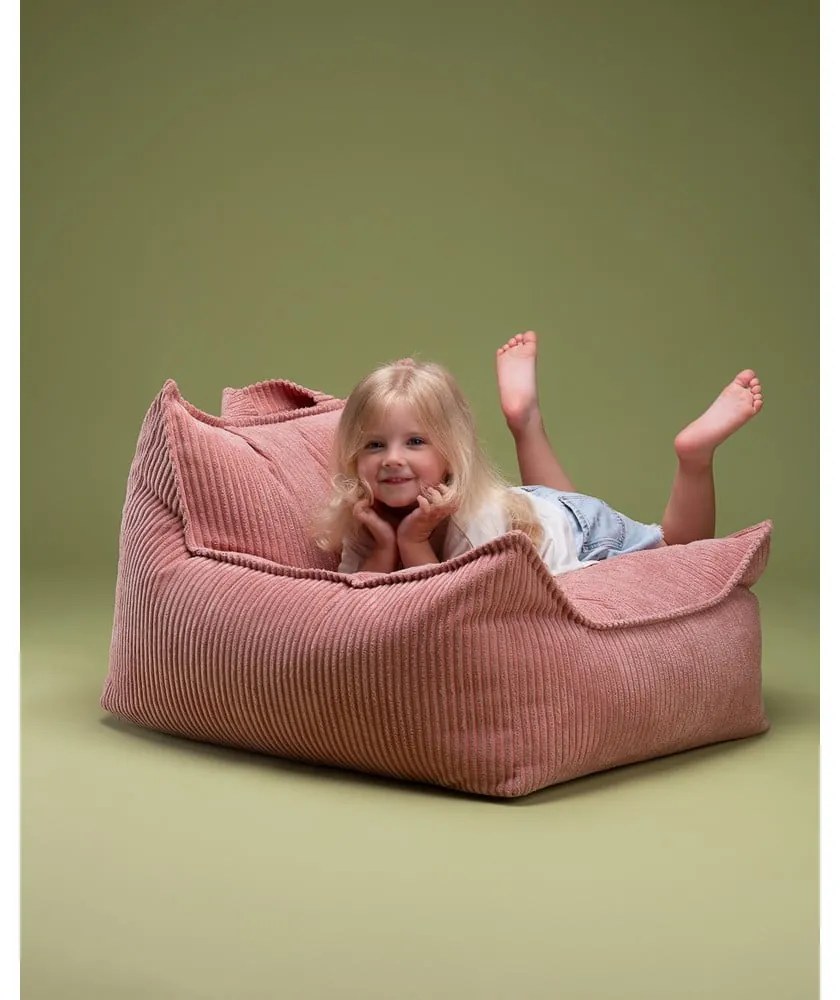 Rózsaszín kordbársony gyerek babzsákfotel Chair – Wigiwama