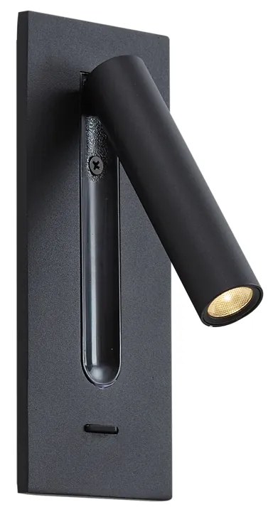 Modern fekete fali lámpa LED-del - Plaza