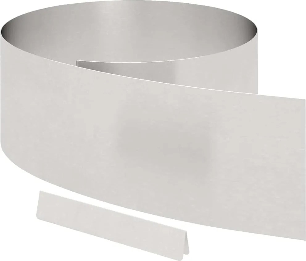 vidaXL Fűszegélyezés Ezüst 450 x 0.05 x 15 cm Rozsdamentes acél