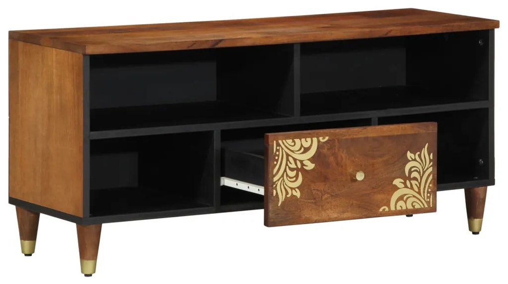 TV Szekrény 100x33x46 cm Tömör Mangófa