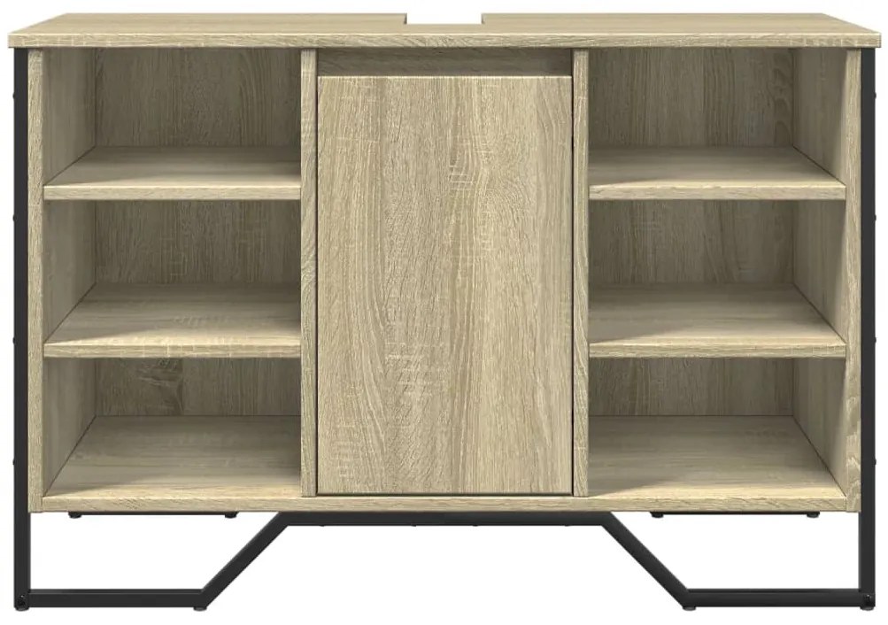 Sonoma tölgy szerelt fa fürdőszobai mosdószekrény 91x35x60 cm