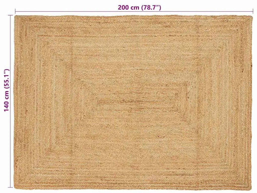 Szőnyeg Bézs 140 x 200 cm Juta