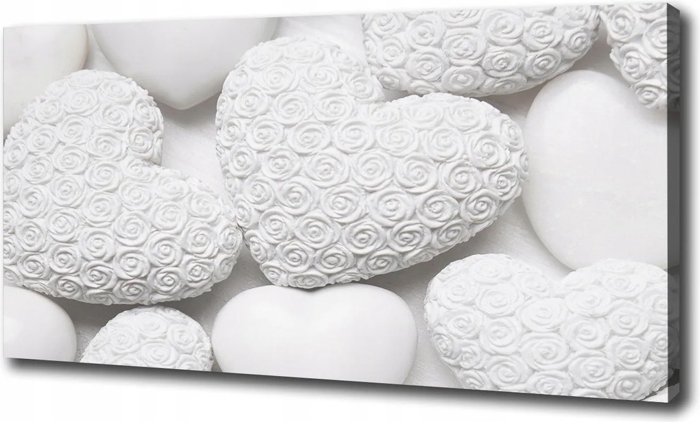 Vászonkép Fehér szív háttér 120x60 cm