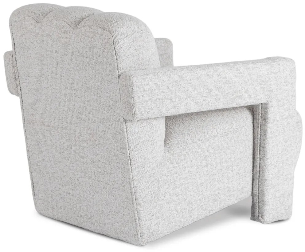 Designer Fotel Szürke Bouclé Kárpittal. BENDER