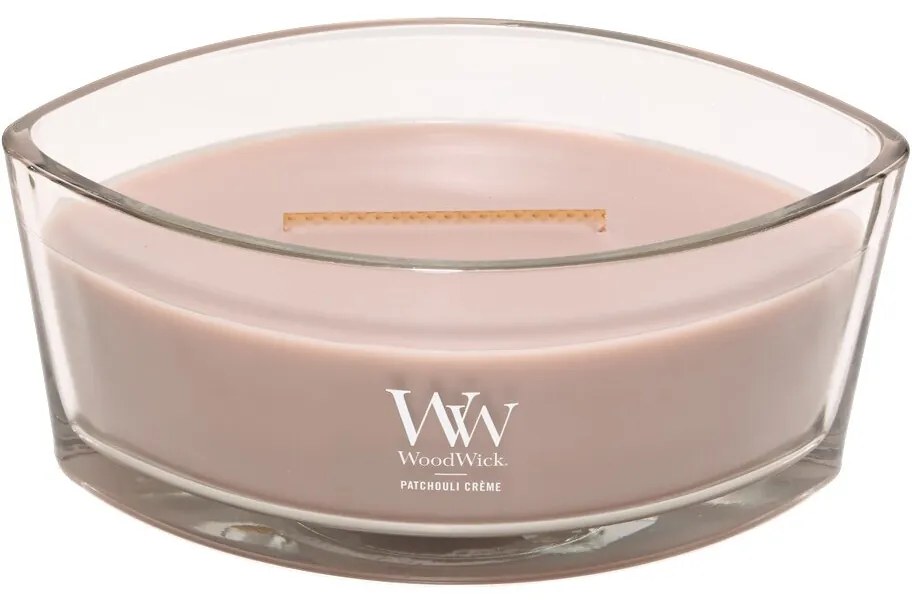 Woodwick Illatosító gyertya Patchouli Creme, 453 g