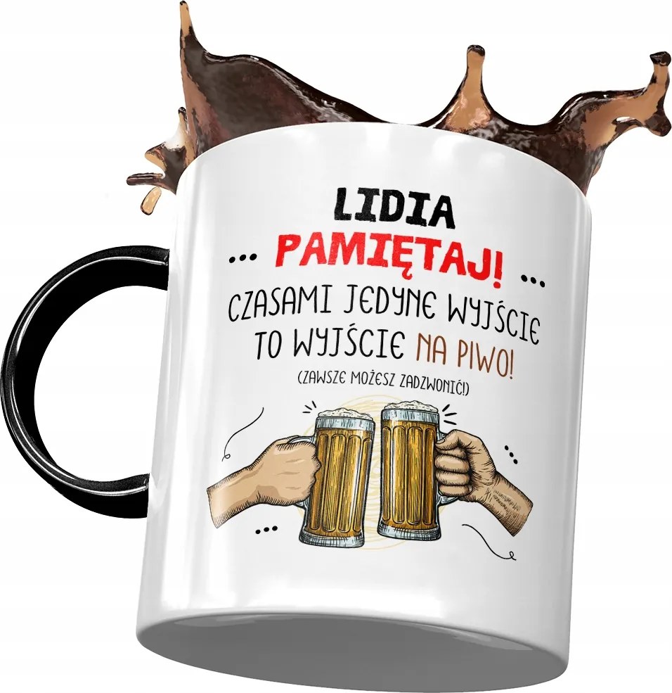 Fekete Bögre Lídia Feleség Barátnő Ajándék Nyomtatott Fotóval