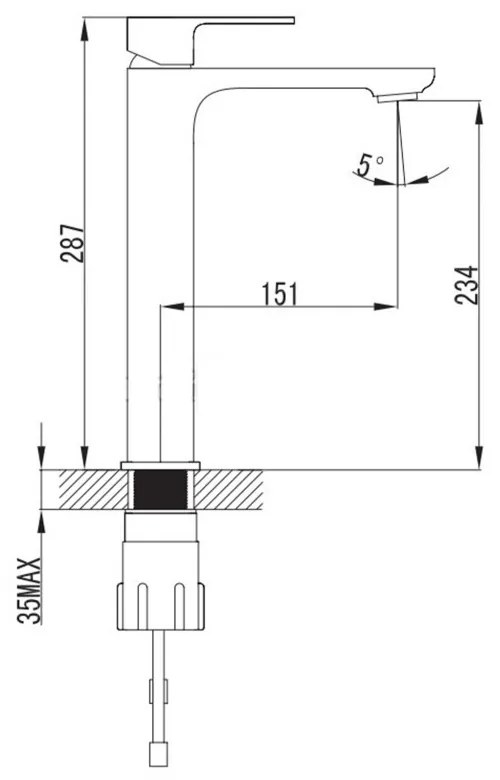 Cosmo magas mosdó csaptelep