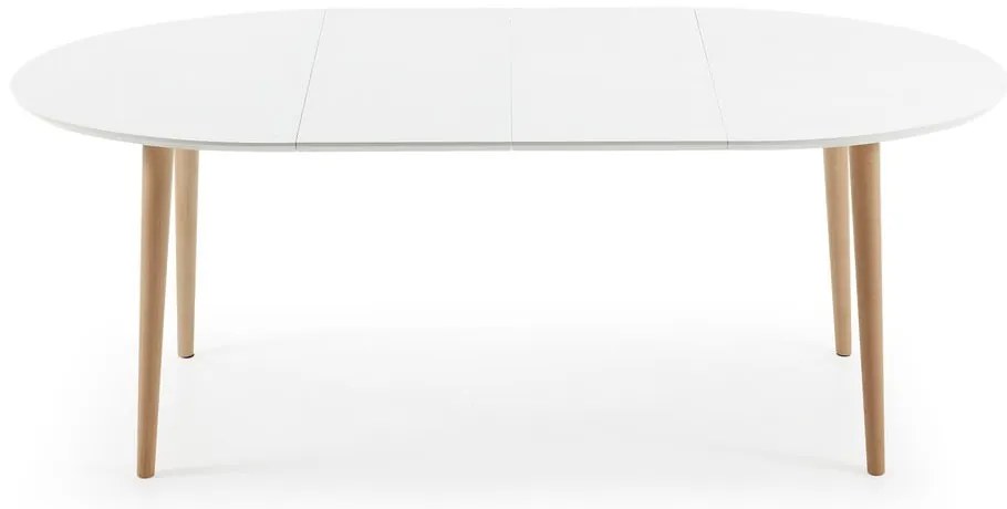 Fehér bővíthető étkezőasztal fehér asztallappal 90x120 cm Oqui – Kave Home