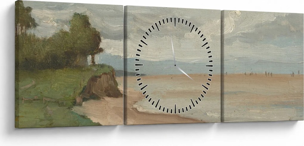 Kép - Jean-Baptiste-Camille Corot, Beach Near Etretat, reprodukciók (órával) (90x30 cm)