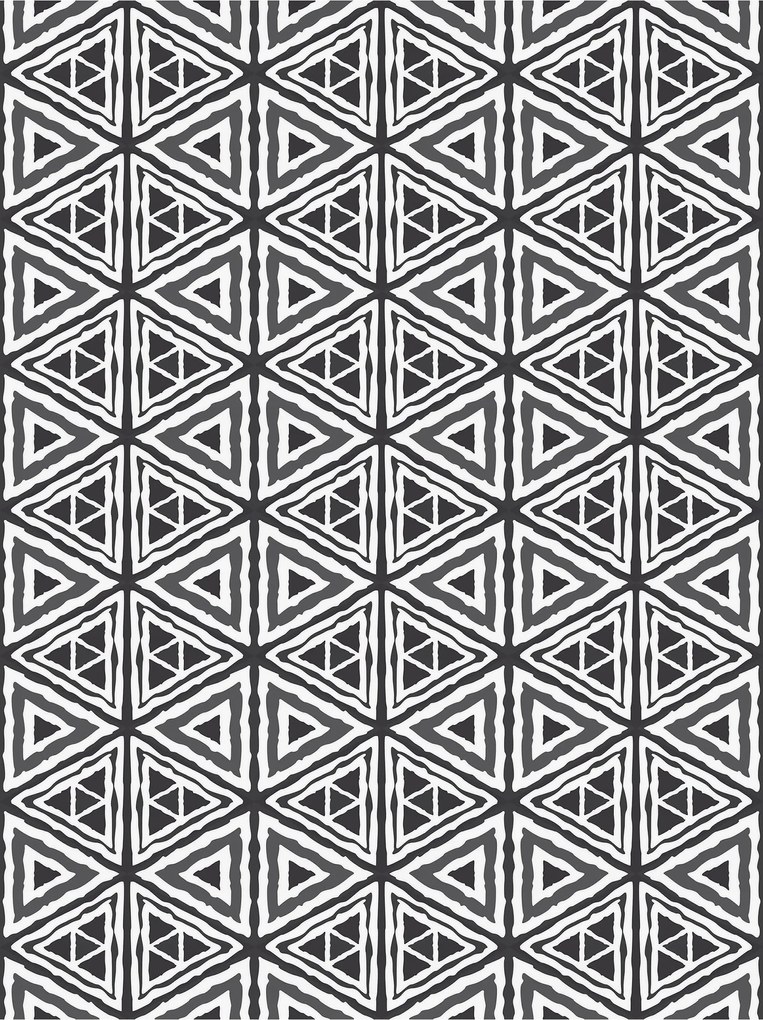 Tapéta Geometriai háromszögek Fekete-fehér minták Absztrakt 206x275 +ragasztó