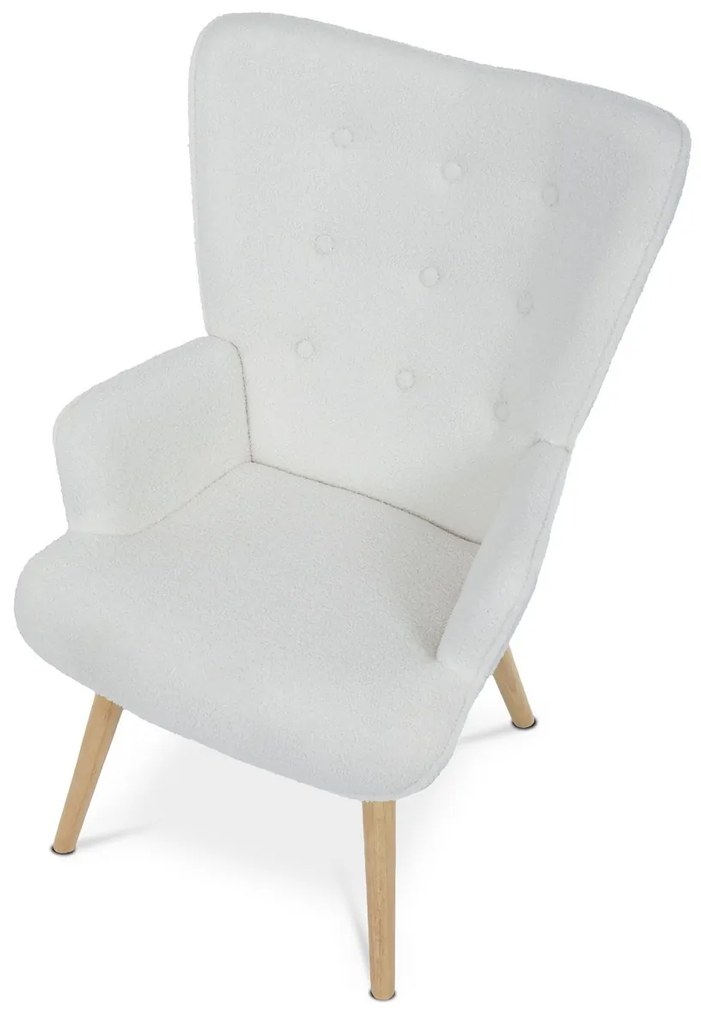 Bouclé WT2 fotel, fehér