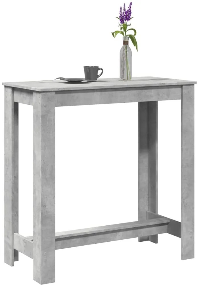 betonszürke szerelt fa bárasztal 102 x 50 x 103,5 cm