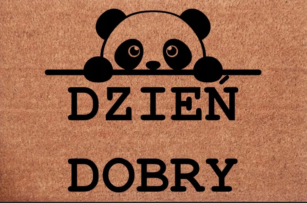 Lábtörlő Ajtó Alá, édes Panda mintával Jó Reggelt