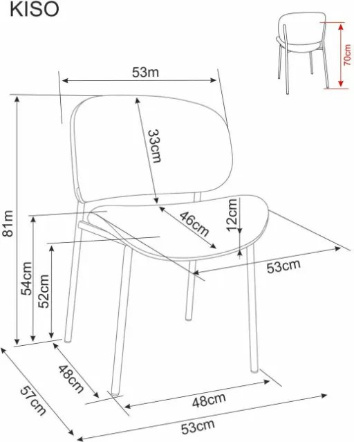 Kiso Noelle étkezőszék sötétbézs/fekete