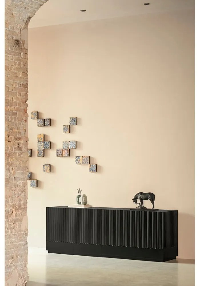 Doric fekete tálalószekrény, szélesség 200 cm - Teulat