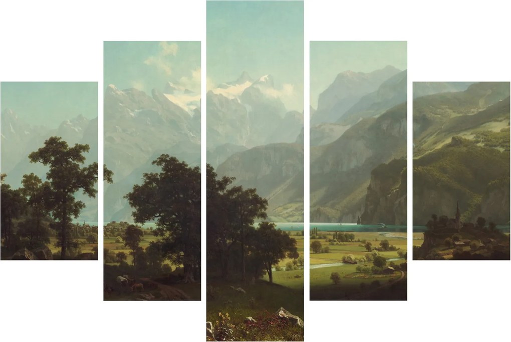 Kép - Albert Bierstadt, Lake Lucerne, reprodukciók (150x105 cm)