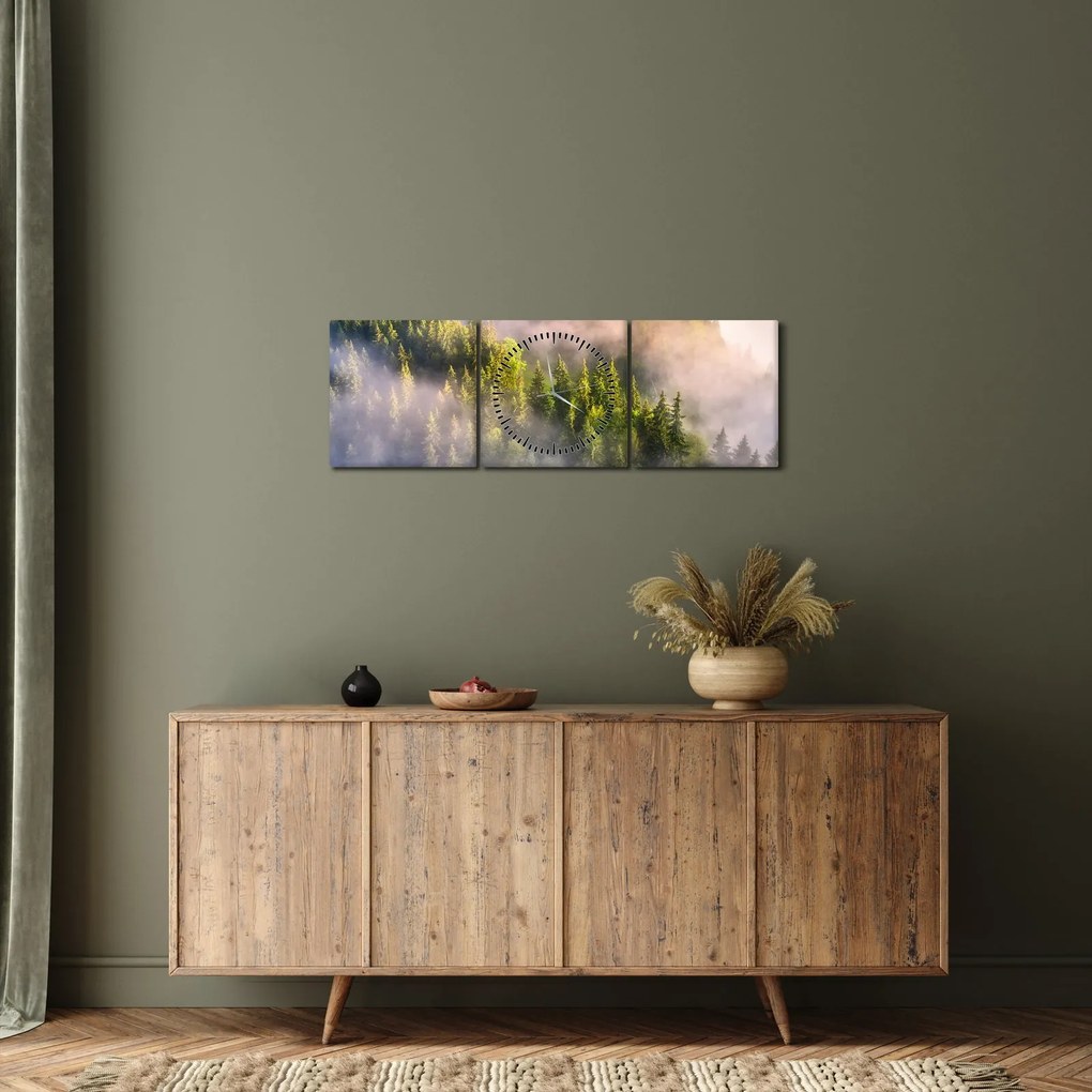 Egy hegyi táj képe (órával) (90x30 cm)