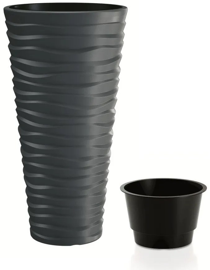 Prosperplast SAND SLIM virágcserép antracit 29,6 cm