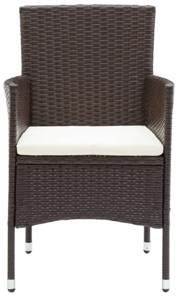 7 részes barna polyrattan kerti étkezőgarnitúra párnákkal