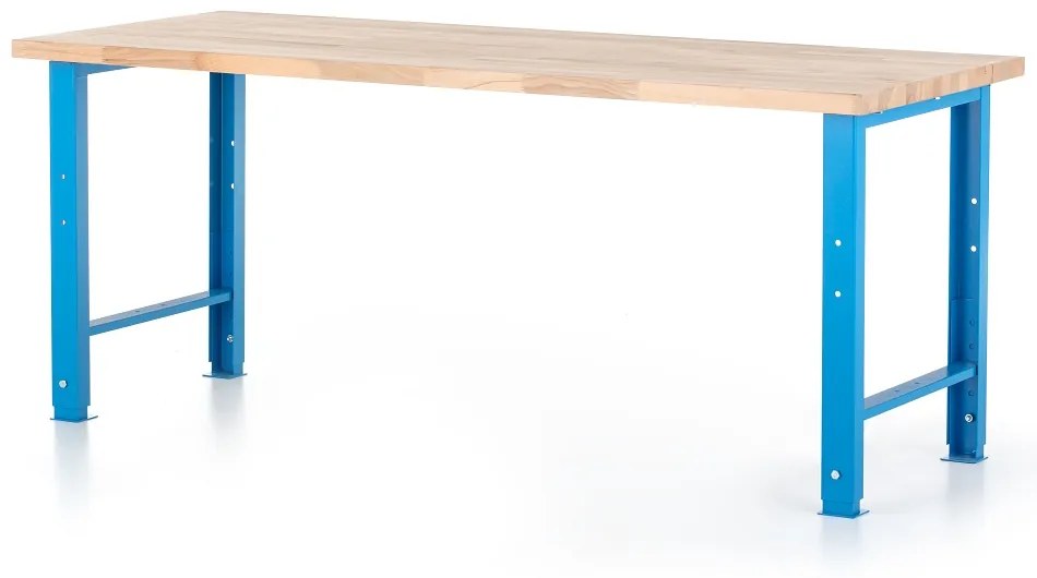 Állítható magasságú műhelyasztal Basic, 200 x 80 cm, kék - ral 5012