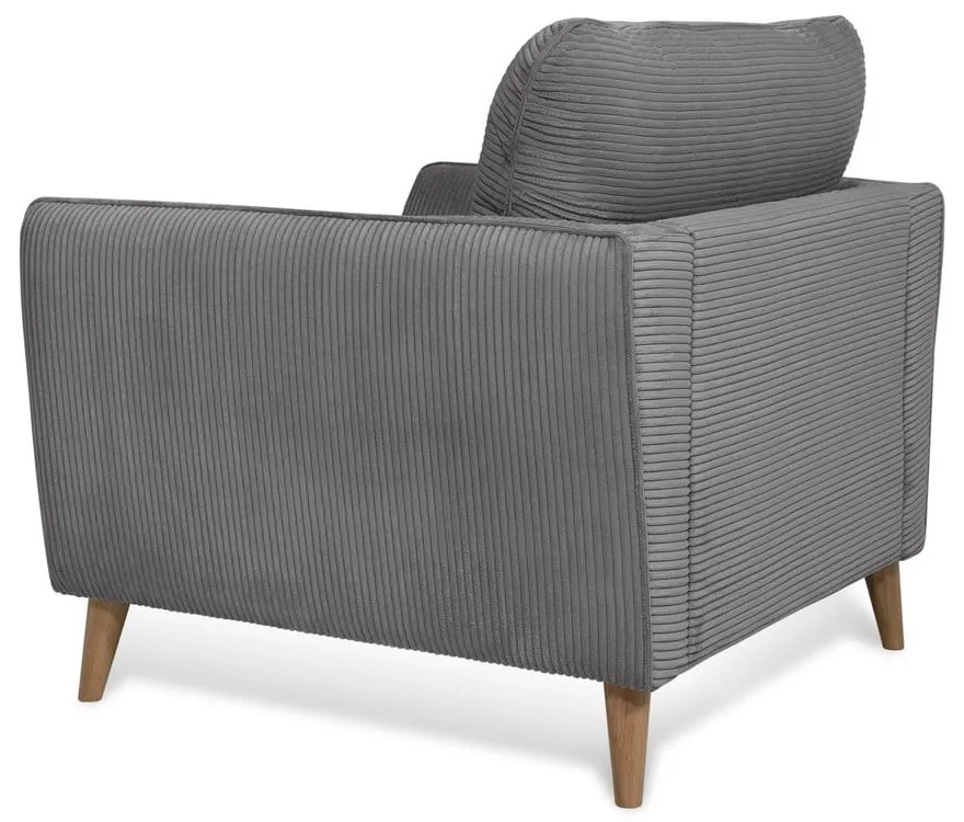 Sötétszürke kordbársony fotel Paris – Scandic