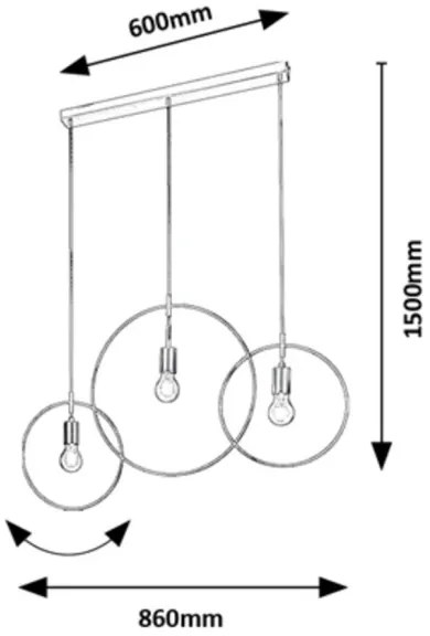 Rabalux 72019 - DILARA 3xE27/40W/230V függeszték kábellel