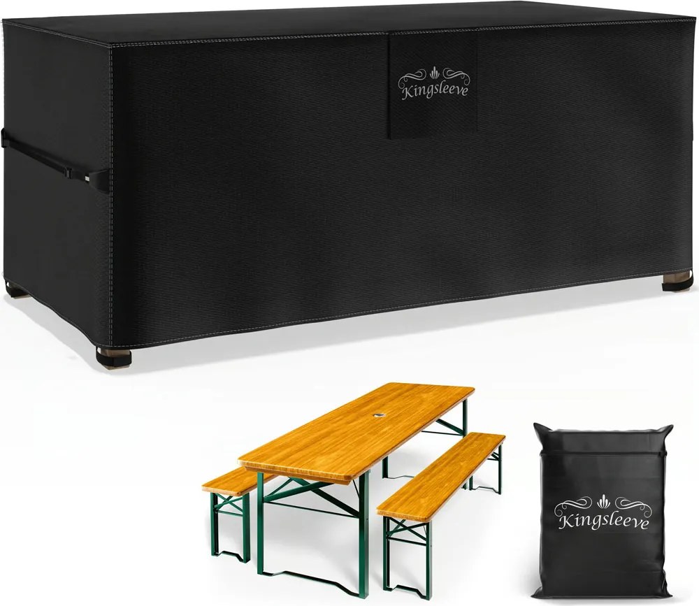 BEER COVER védőponyva sörasztal garnitúrához, 180x90x74cm, antracit Kingsleeve