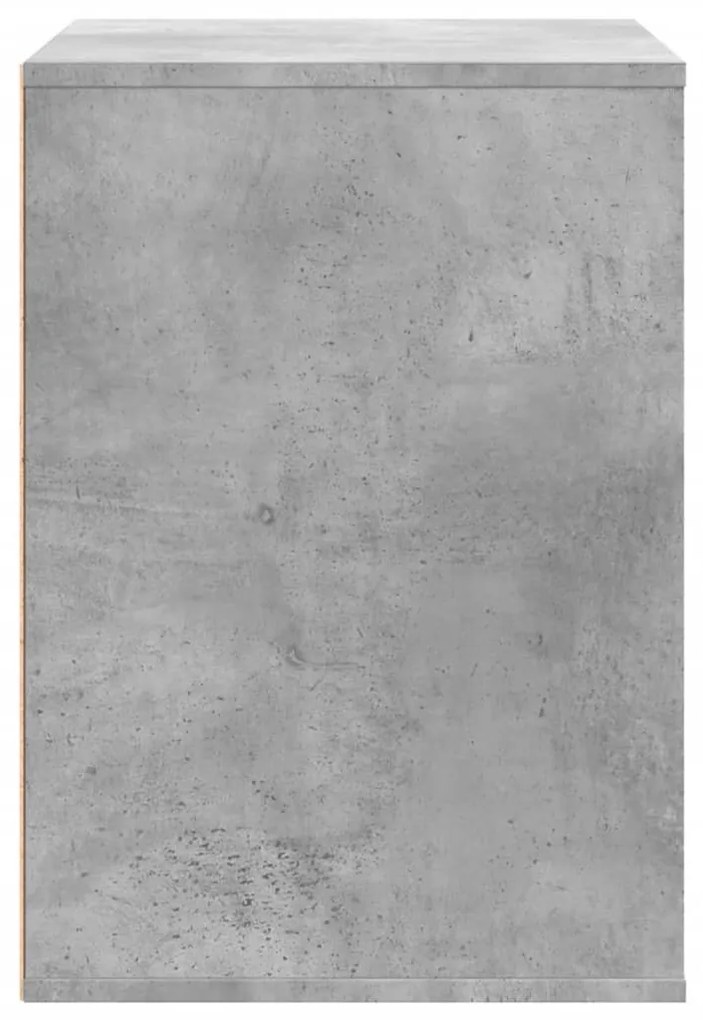 betonszürke szerelt fa fiókos sarokszekrény 80 x 41 x 58 cm