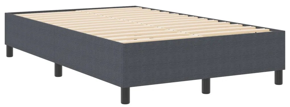 Boxspring Ágy Sötétszürke Kis dupla Corduroy Anyag