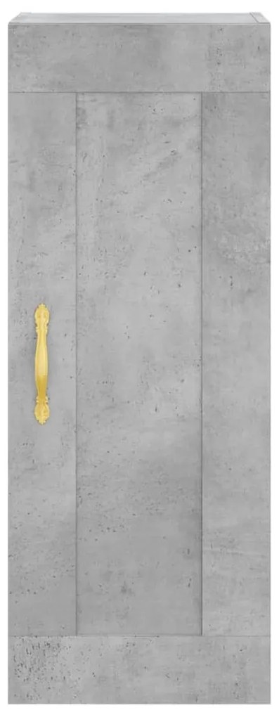 betonszürke szerelt fa fali szekrény 34,5x34x90 cm