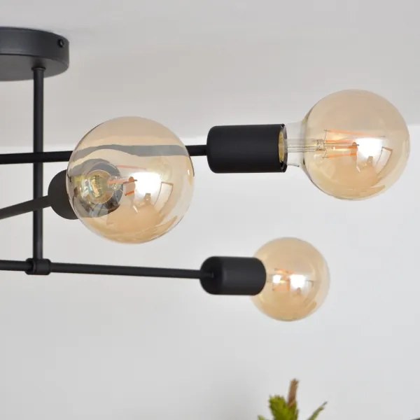 LED Felületre szerelhető csillár CAMBRIDGE 6xE27/8W/230V fekete